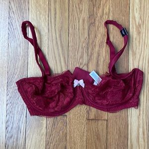 34dd bra red lace nwt